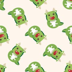 animal dragon cartoon seamless pattern