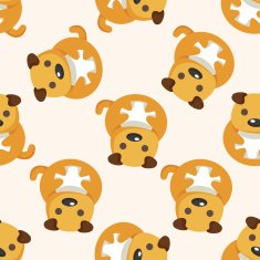 animal dog cartoon seamless pattern N2