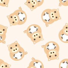 animal pig cartoon seamless pattern N2