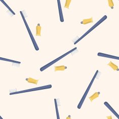 Travel equipment toothbrush seamless pattern