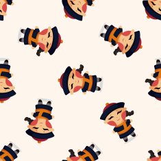 Chinese people seamless pattern N7