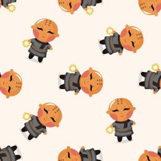 Chinese people seamless pattern N9