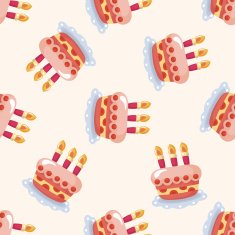 birthday decorating cake seamless pattern N2