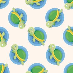 sea animal turtle cartoon seamless pattern N2