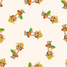 people theme farmer seamless pattern N2