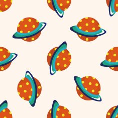 Space planet seamless pattern