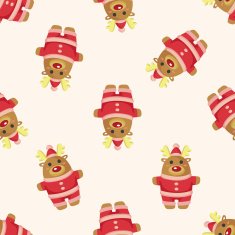 animal moose cartoon christmas style seamless pattern