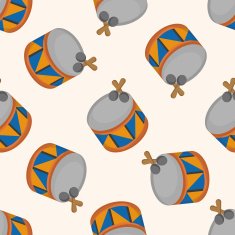 circus drum seamless pattern