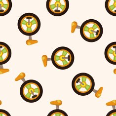 circus unicycle seamless pattern