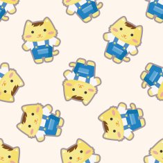 cat cartoon seamless pattern N6