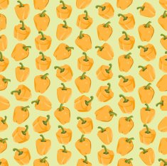 Seamless colorful background made of yellow pepper in flat design