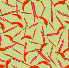Seamless colorful background made of hot peppers in flat design