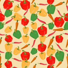 Seamless colorful background made of pepper and carrot