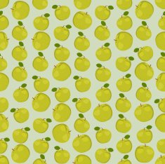 Seamless colorful background made of green apples in flat design