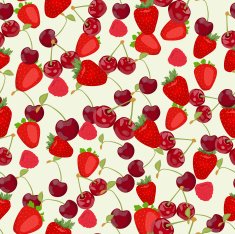 Seamless colorful background made of strawberry raspberry