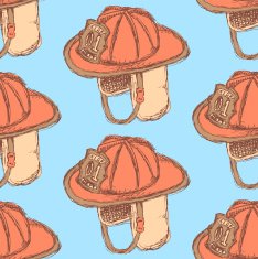 Sketch fire helmet in vintage style