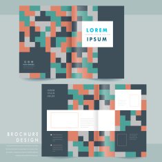 creative geometric half-fold brochure template