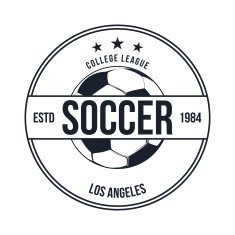 Soccer Football Typography Badge Design Element N4