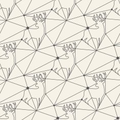 Seamless deer line pattern tile background geometric