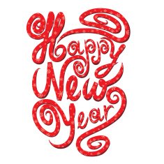 Happy New Year snow typed greeting card