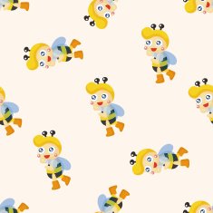 bee cartoon seamless pattern N3