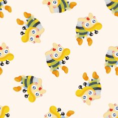 bee cartoon seamless pattern N4