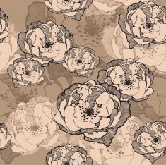 Seamless pattern with decorative roses Vector illustration