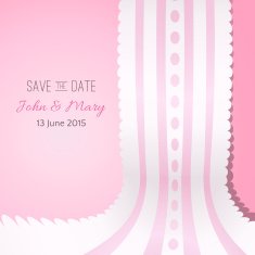 Pink background with vintage realistic pink and white lace