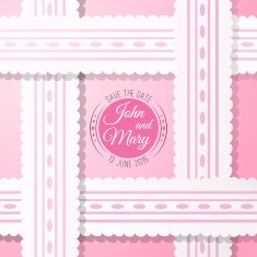 Pink background with vintage realistic pink and white lace N2