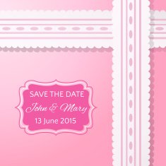 Pink background with vintage realistic pink and white lace N3