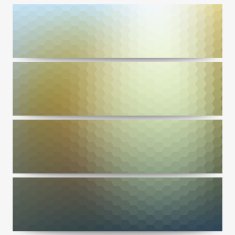 Abstract hexagonal headers set blurred design vector N9