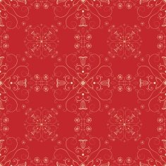 Victorian seamless floral background in red and golden