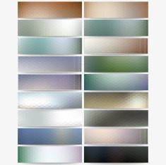 Abstract hexagonal headers set blurred design vector web banners collection N2