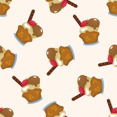 ice cream cartoon seamless pattern N4