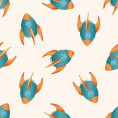 spaceship seamless pattern N13