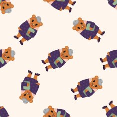 bear cartoon seamless pattern N3