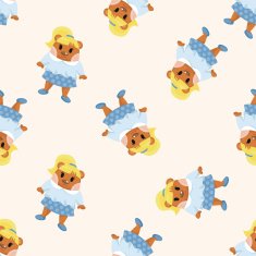 bear cartoon seamless pattern N5