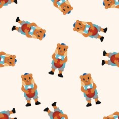 bear cartoon seamless pattern N6