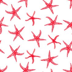 Red stars watercolor seamless vector print