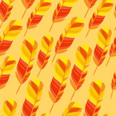 Colorful seamless pattern with bright abstract transparent feathers N3
