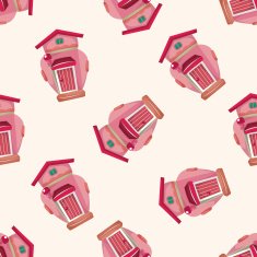 Building house cartoon sticker icon