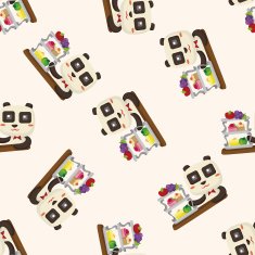 animal panda having afternoon tea cartoon sticker icon N2