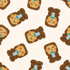 animal monkey having afternoon tea cartoon sticker icon N2