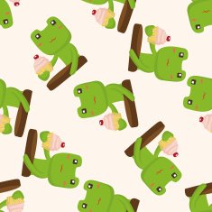 animal frog having afternoon tea cartoon sticker icon N2