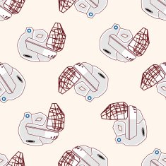 hockey equipment cartoon sticker icon N7