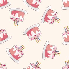 birthday decorating cake cartoon sticker icon N3