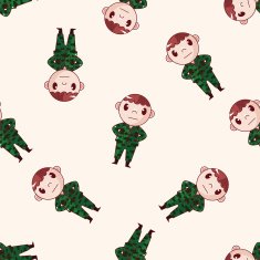 people theme soldier cartoon sticker icon N6