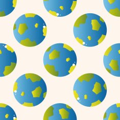 Space earth cartoon sticker icon