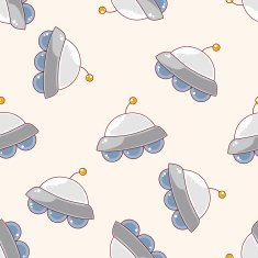 Space ufo cartoon sticker icon