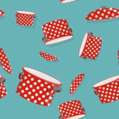 Seamless pattern pot Vector background for kitchen N2